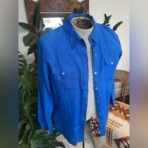 Bright vivid blue Button Down Shirt